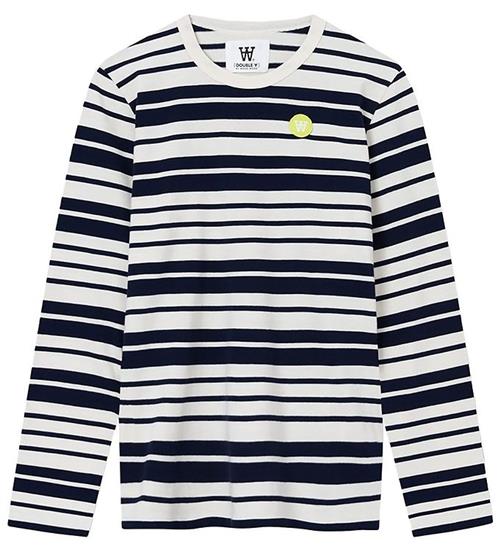 Se Wood Wood Bluse - Moa - Off White/Navy Stripes ved KidsWorld