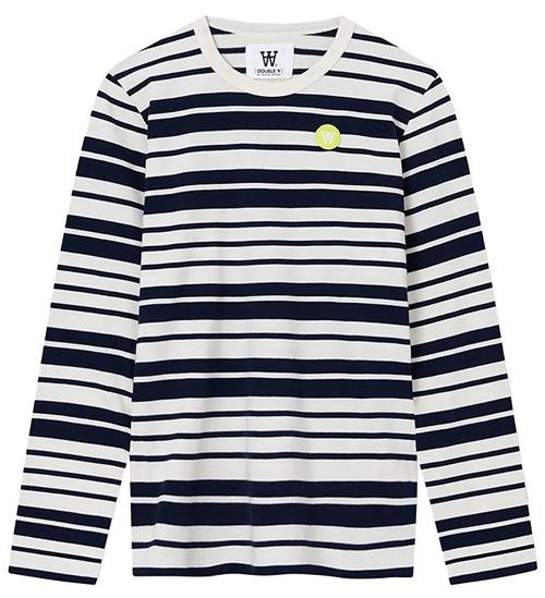 Se Wood Wood Wood Wood Bluse - Moa - Off White/Navy Stripes ved KidsWorld