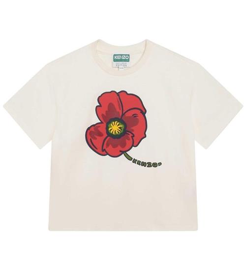 Se Kenzo Kenzo T-shirt - Exclusive Edition - Creme/RÃ¸d m. Blomst ved KidsWorld