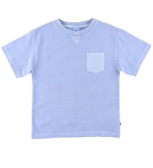 BOSS T-shirt - LuseblÃ¥ m. Lomme