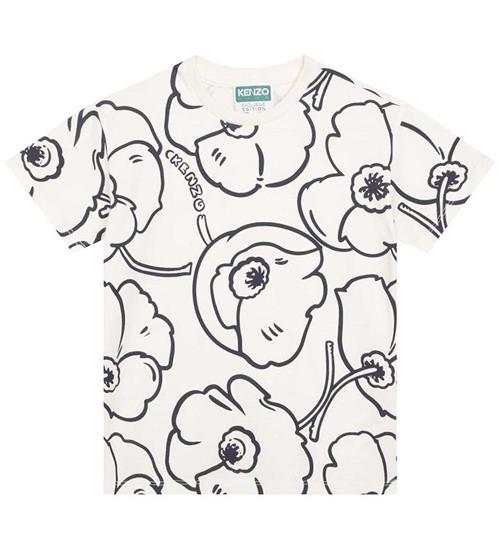 Kenzo Kenzo T-shirt - Exclusive Edition - Creme/Sort m. Blomster