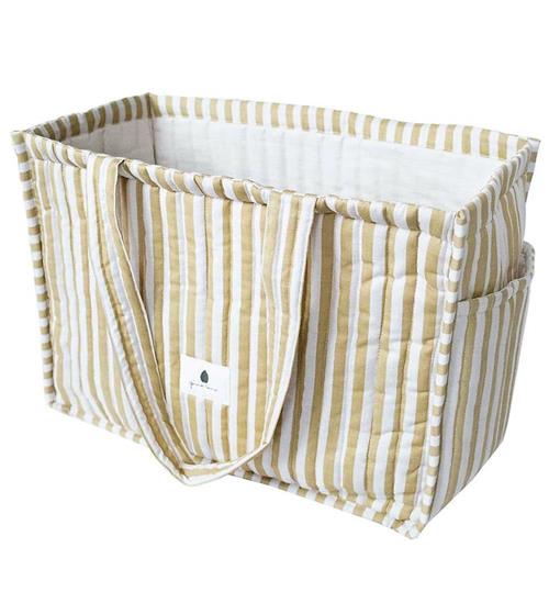 Se Pine Cone Pine Cone Shopper - Mommy - Mustard Stripe ved KidsWorld