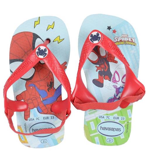 Se Havaianas Klipklapper - Baby Marvel - Blue/Red ved KidsWorld