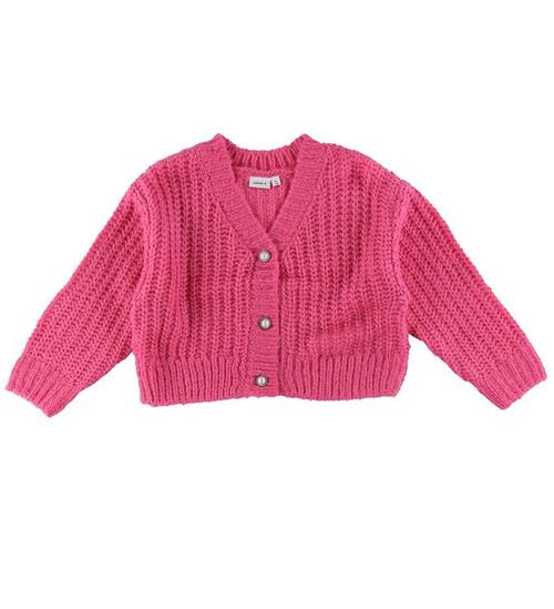 Se Name It Name It Cardigan - Cropped - NkfSigra - Strik - Sangria Sunset ved KidsWorld