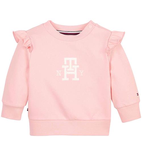 Se Tommy Hilfiger Tommy Hilfiger Sweatshirt - Baby Girl Monogram - Pink Crystal ved KidsWorld