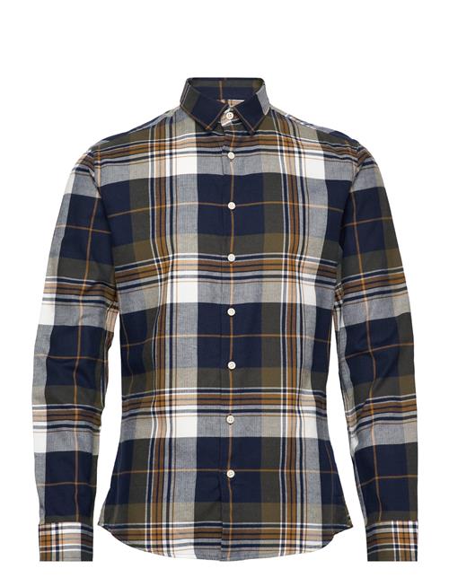 Checked Herringb Shirt L/S Lindbergh Navy