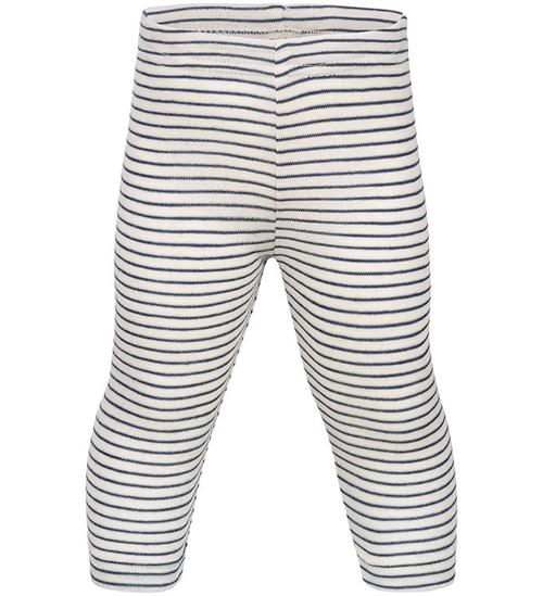 Se Engel Leggings - Uld/Silke - Natural/Navy Blue ved KidsWorld