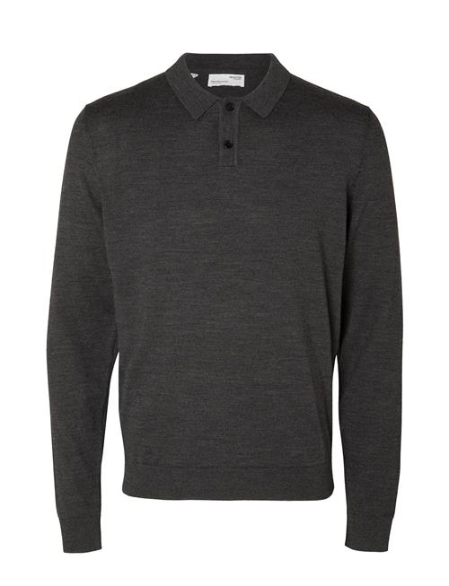 Se Selected Homme Slhtown Merino Coolmax Knit Polo Noos Selected Homme Grey ved Booztlet