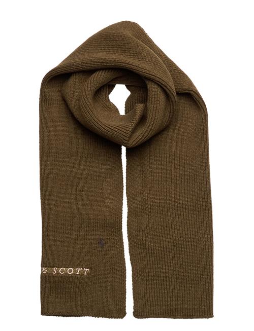 Se Lyle & Scott Ribbed Scarf Lyle & Scott Green ved Booztlet