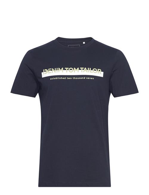 Se Tom Tailor Printed T-Shirt Tom Tailor Navy ved Booztlet