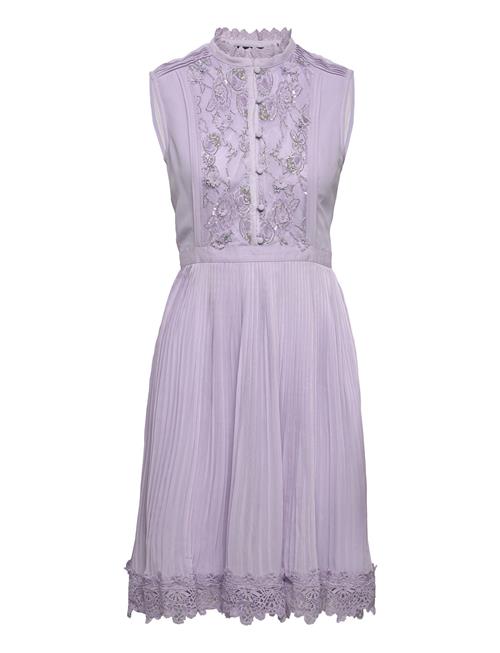 French Connection Abibi Embroidered High Nk Drs French Connection Purple