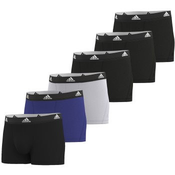 adidas 6P Active Flex Cotton Trunks Sort/Blå bomuld Small Herre