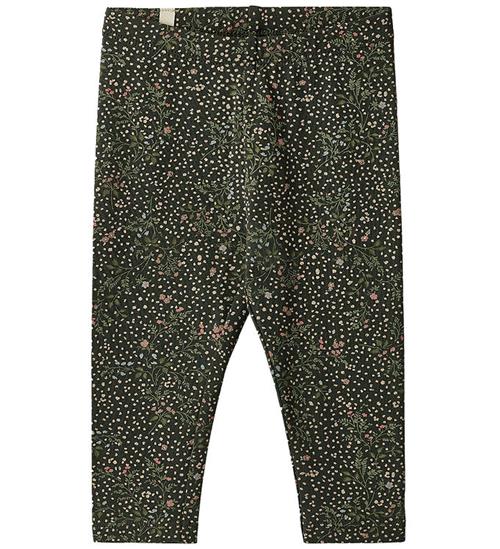 Se Wheat Leggings - Jules - Black Coal Small Flowers ved KidsWorld