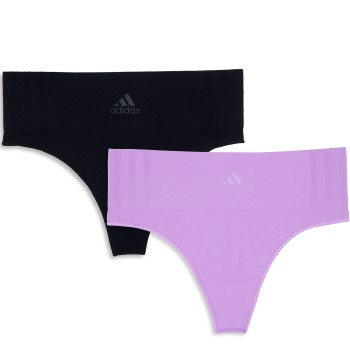 adidas Trusser 2P BOS Smart Micro 720 Seamless Thong Multi Sort/Rosa polyamid Large Dame