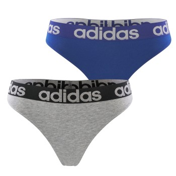 adidas Trusser 2P Underwear Brazilian Thong Blå/Grå bomuld Small Dame