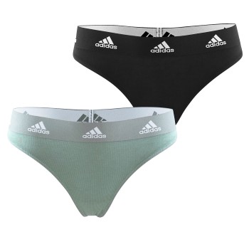 adidas Trusser 2P Underwear Brazilian Thong Sort/Grøn bomuld Large Dame