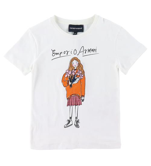 Se Emporio Armani T-shirt - Hvid m. Pige ved KidsWorld