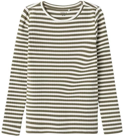 Se Name It Bluse - Noos - NkfSuraja - Deep Lichen Green/Stripe ved KidsWorld