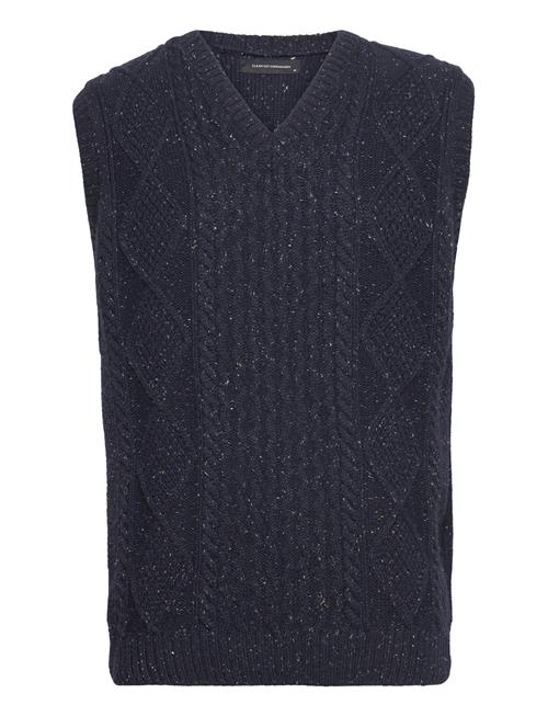 Clean Cut Copenhagen Roberto V-Neck Knit Vest Clean Cut Copenhagen Black