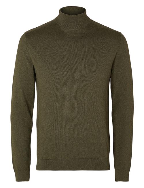 Se Selected Homme Slhberg Roll Neck Noos Selected Homme Khaki ved Booztlet