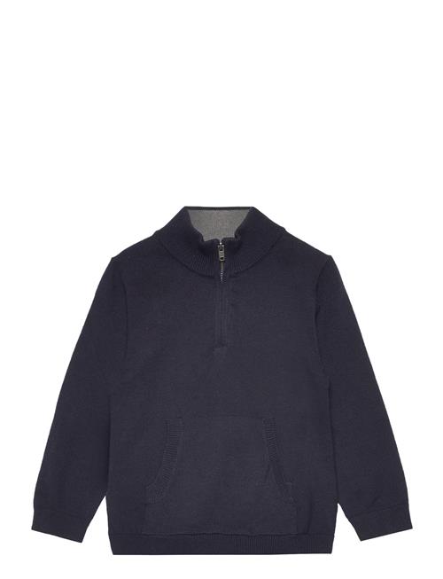 Se Mango Zip Knit Sweater Mango Navy ved Booztlet