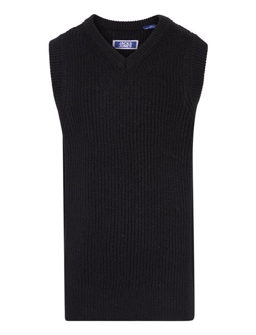 Se Jack & Jones Jorrib Knit V-Neck Vest Jnr Jack & J S Black ved Booztlet