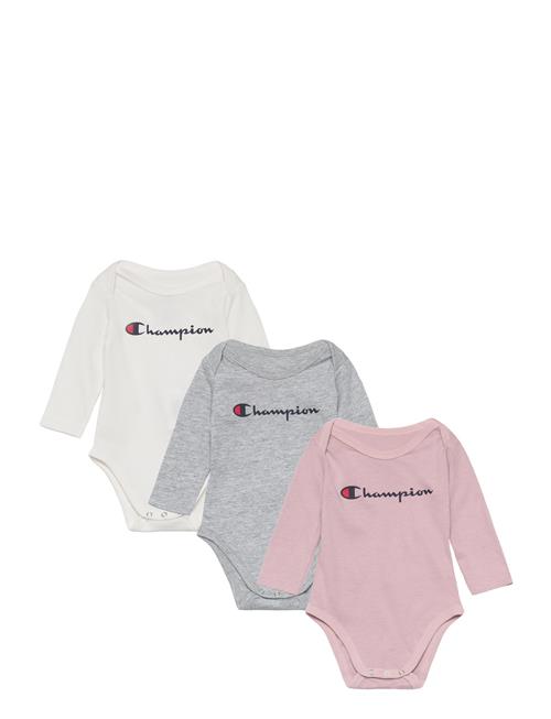 Se Champion 3Pk Longsleeve Bodysuits Champion Patterned ved Booztlet