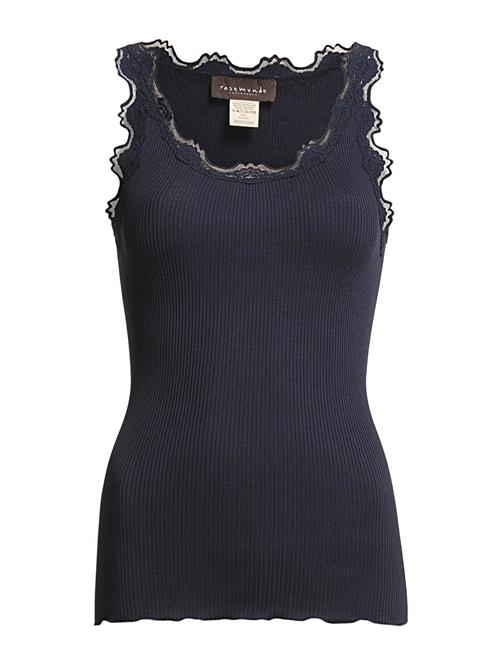 Rwbabette Silk Sl U-Neck Lace Top Rosemunde Navy