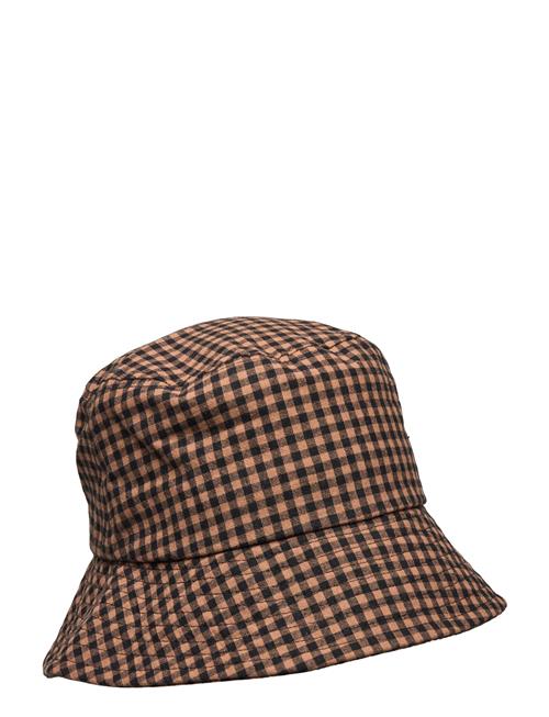 Se Becksöndergaard Gingham Bucket Hat Becksöndergaard Brown ved Booztlet