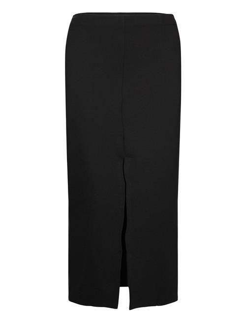 Mango Midi-Skirt With Front Slit Mango Black