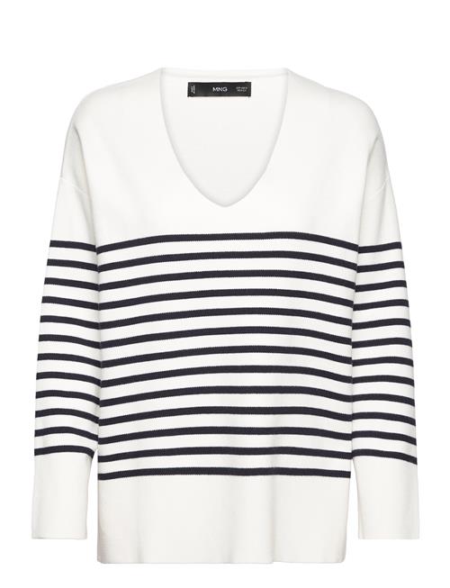 Mango Over D V-Neck Sweater Mango White