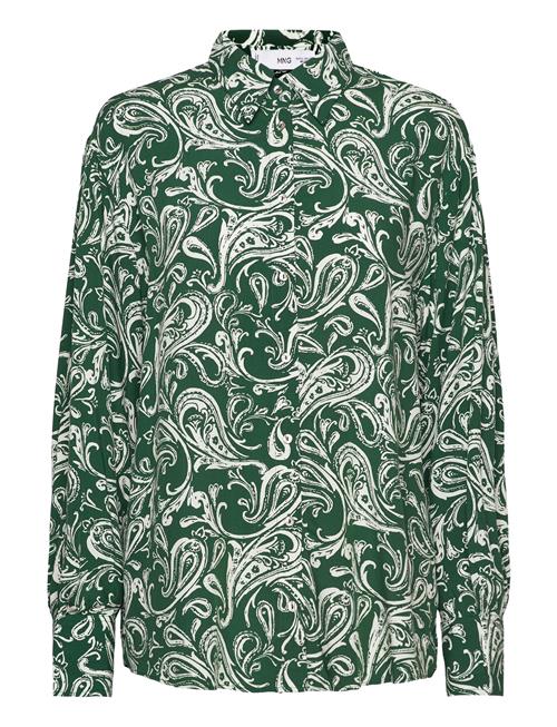 Mango Printed Flowy Shirt Mango Green