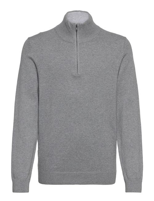 Mango Zip Neck Jumper Mango Grey