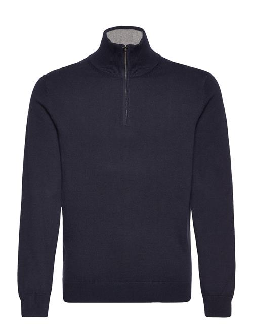 Mango Zip Neck Jumper Mango Navy