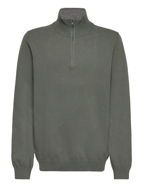 Mango Zip Neck Jumper Mango Khaki