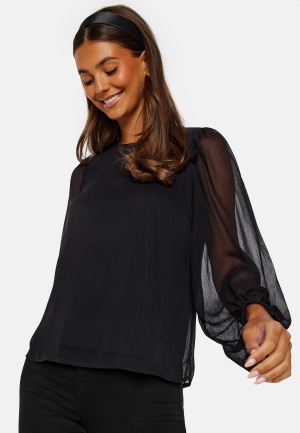 Se VILA Falia O-Neck L/S Top Black 42 ved Bubbleroom