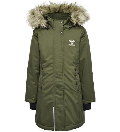 Se Hummel Hummel Vinterjakke - hmlAlma Tex - Olive Night ved KidsWorld