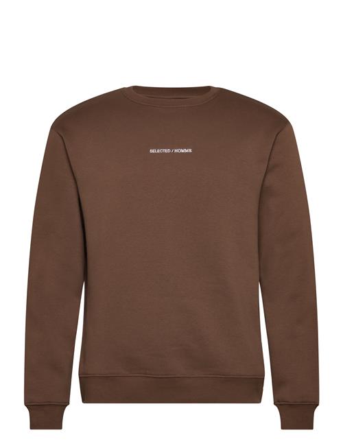 Selected Homme Slhhankie Logo Crew Neck Sweat Noos Selected Homme Brown