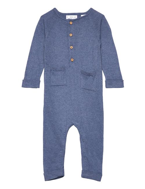 Mango Cotton-Knit Jumpsuit Mango Blue