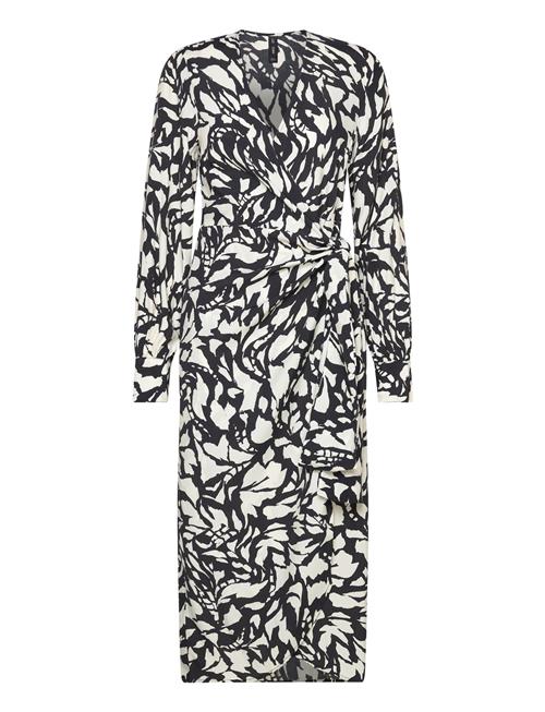 Mango Print Wrap Dress Mango Black