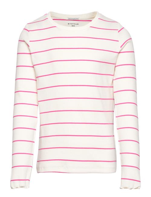 Tom Tailor Striped Rib Longsleeve Tom Tailor White