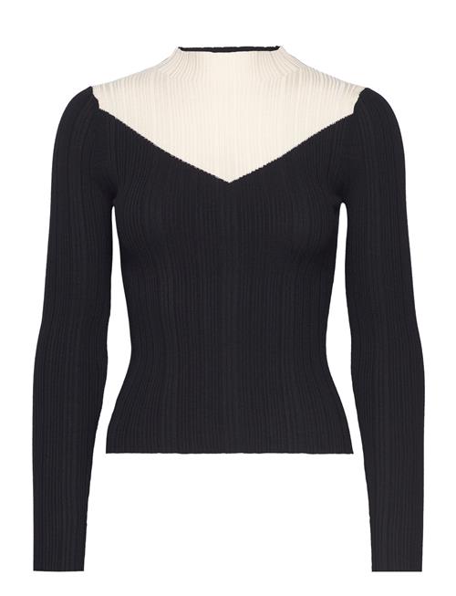 Bicolour Ribbed Sweater Mango Black