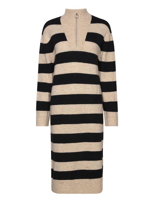 Object Objminna L/S Zip Knit Dress Object Beige