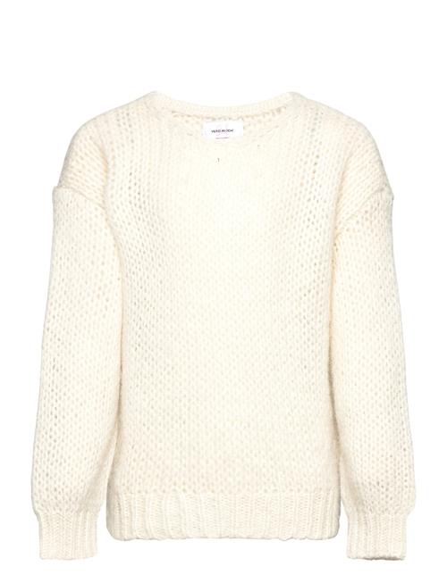 Se Vero Moda Girl Vmerin Ls V-Neck Pullover Ga Girl Vero Moda Girl Cream ved Booztlet