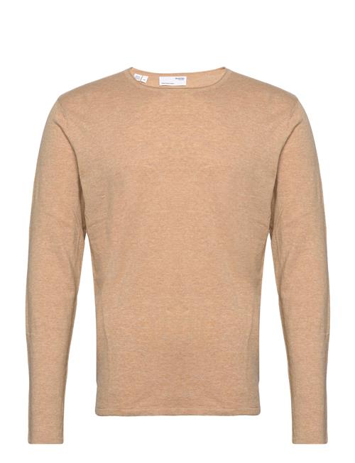 Se Selected Homme Slhrome Ls Knit Crew Neck Noos Selected Homme Beige ved Booztlet