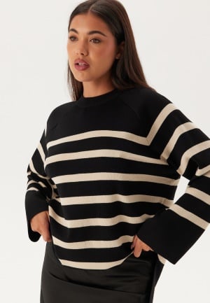 Object Collectors Item Objester LS Knit Top Black Stripes:Sandshell L