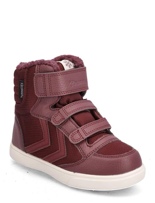 Se Hummel Stadil Super Poly Boot Recycled Tex Jr Hummel Burgundy ved Booztlet