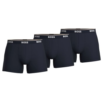 BOSS 3P Cotton Stretch Boxer Brief Long Mørkblå bomuld Medium Herre