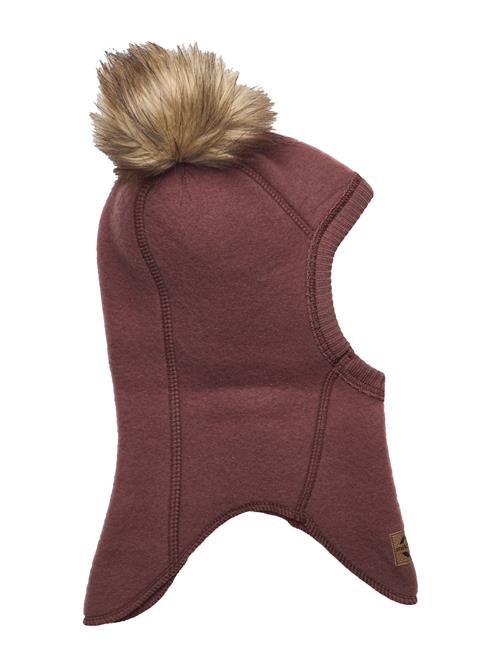 Wool Fullface W. Pom Pom Mikk-line Burgundy