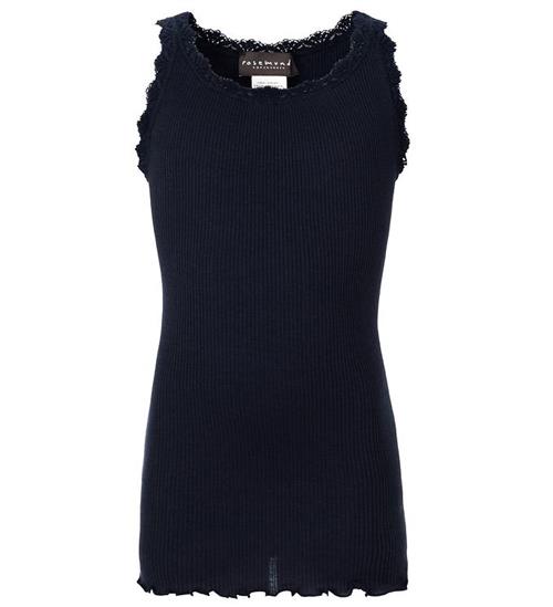 Se Rosemunde Rosemunde Top - Lang - Silke/Bomuld - Navy m. Blonder ved KidsWorld